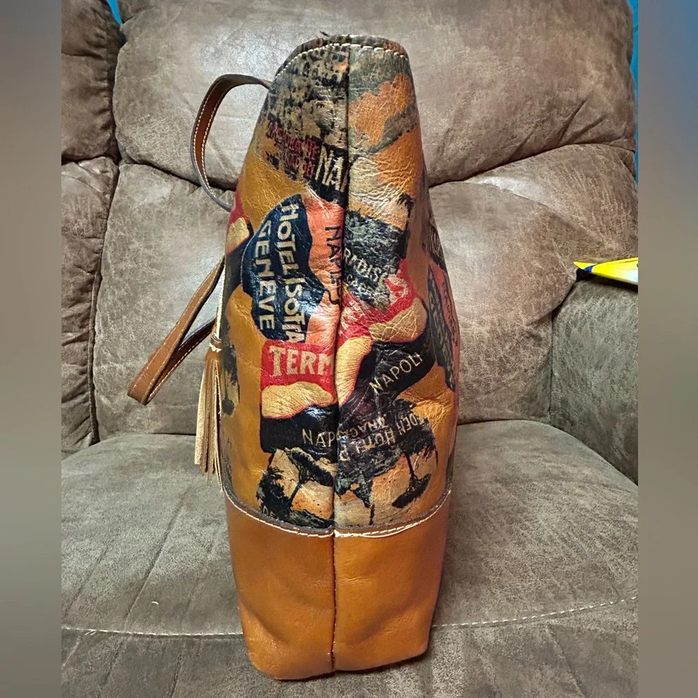 Patricia Nash Napoli Map Leather Tote